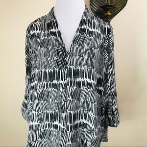 Antilia Femme Plus Print Tunic Popover V-Neck Top